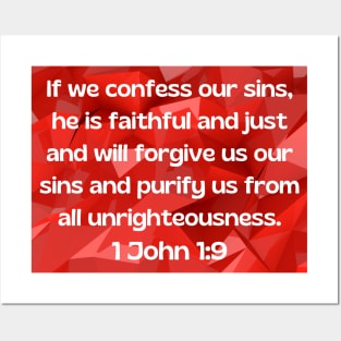 Bible Verse 1 John 1:9 Posters and Art